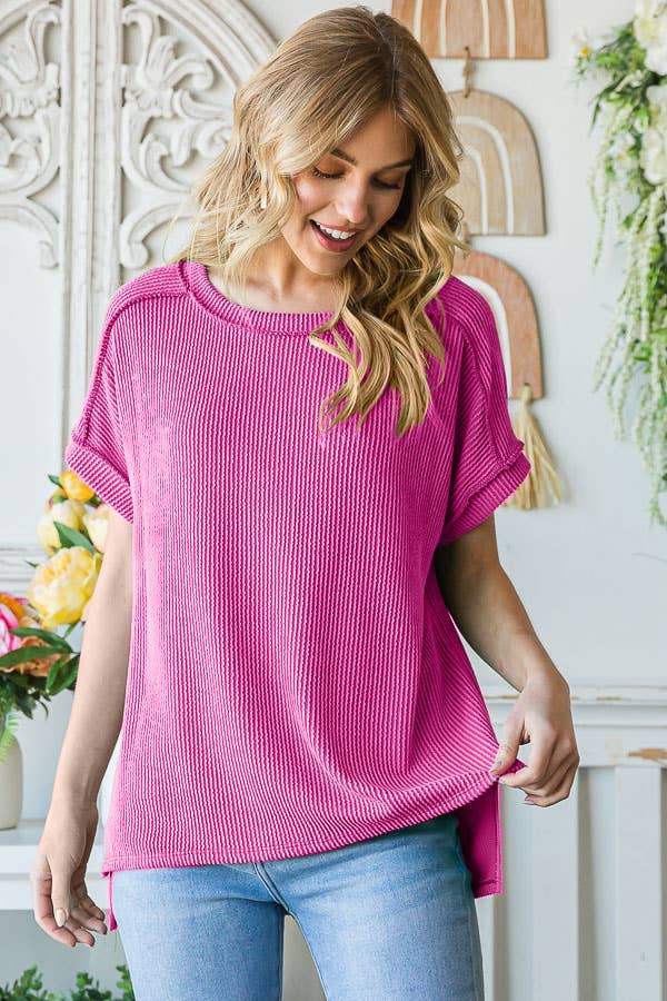 SOLID RIB TUNIC TOP