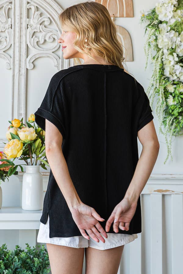SOLID RIB TUNIC TOP