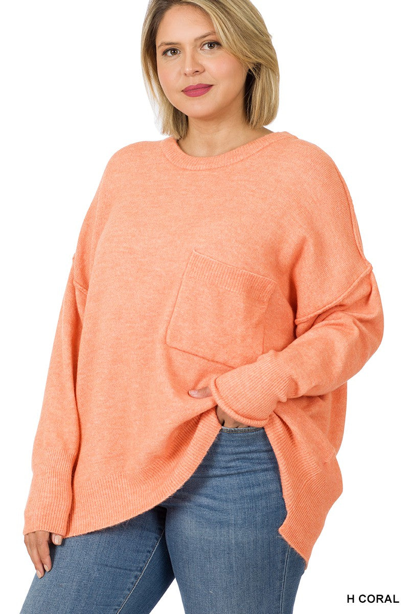 Curvy high low hem sweater