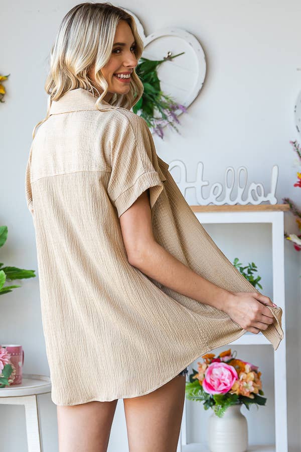 Curvy Crinkle Short Sleeve