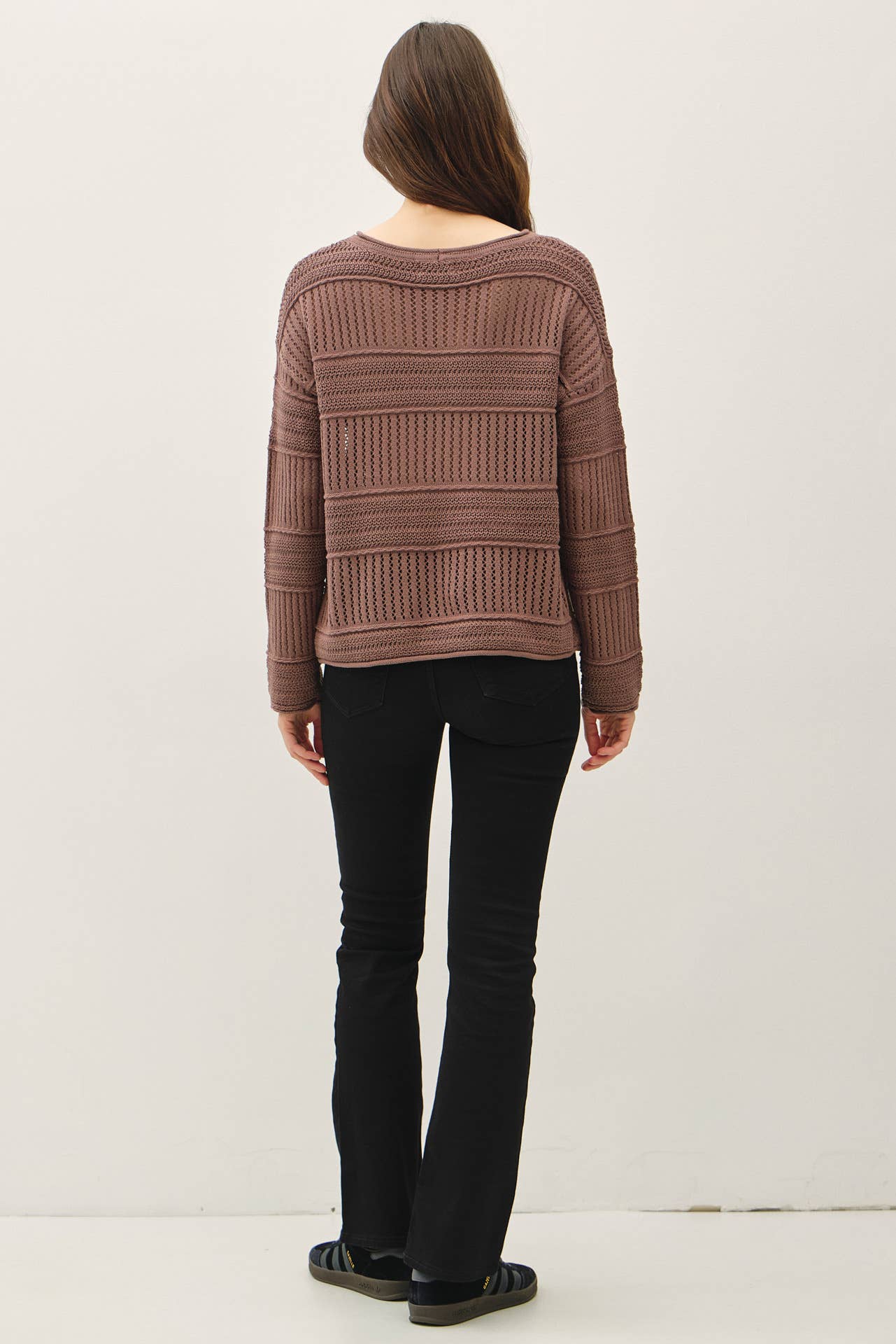 Chocolate FISHERMAN CROCHET SWEATER