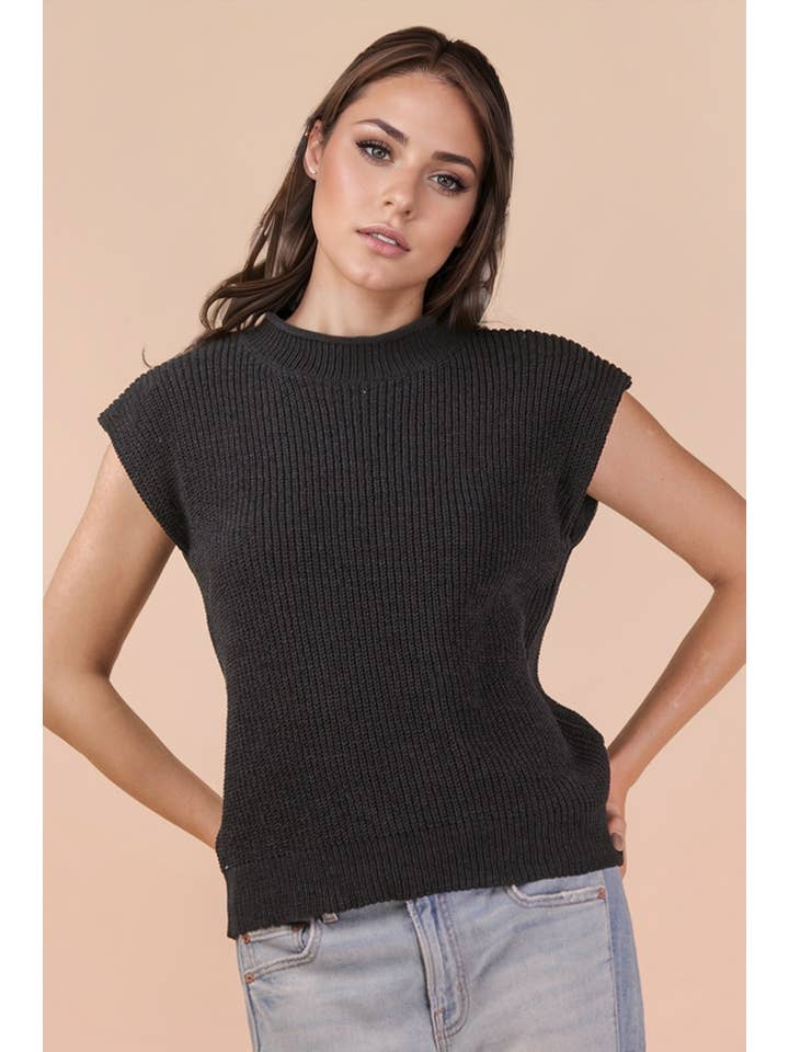 Oversized Soft Knit Sweater Vest Top