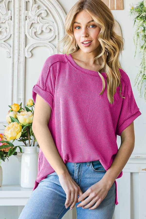 SOLID RIB TUNIC TOP