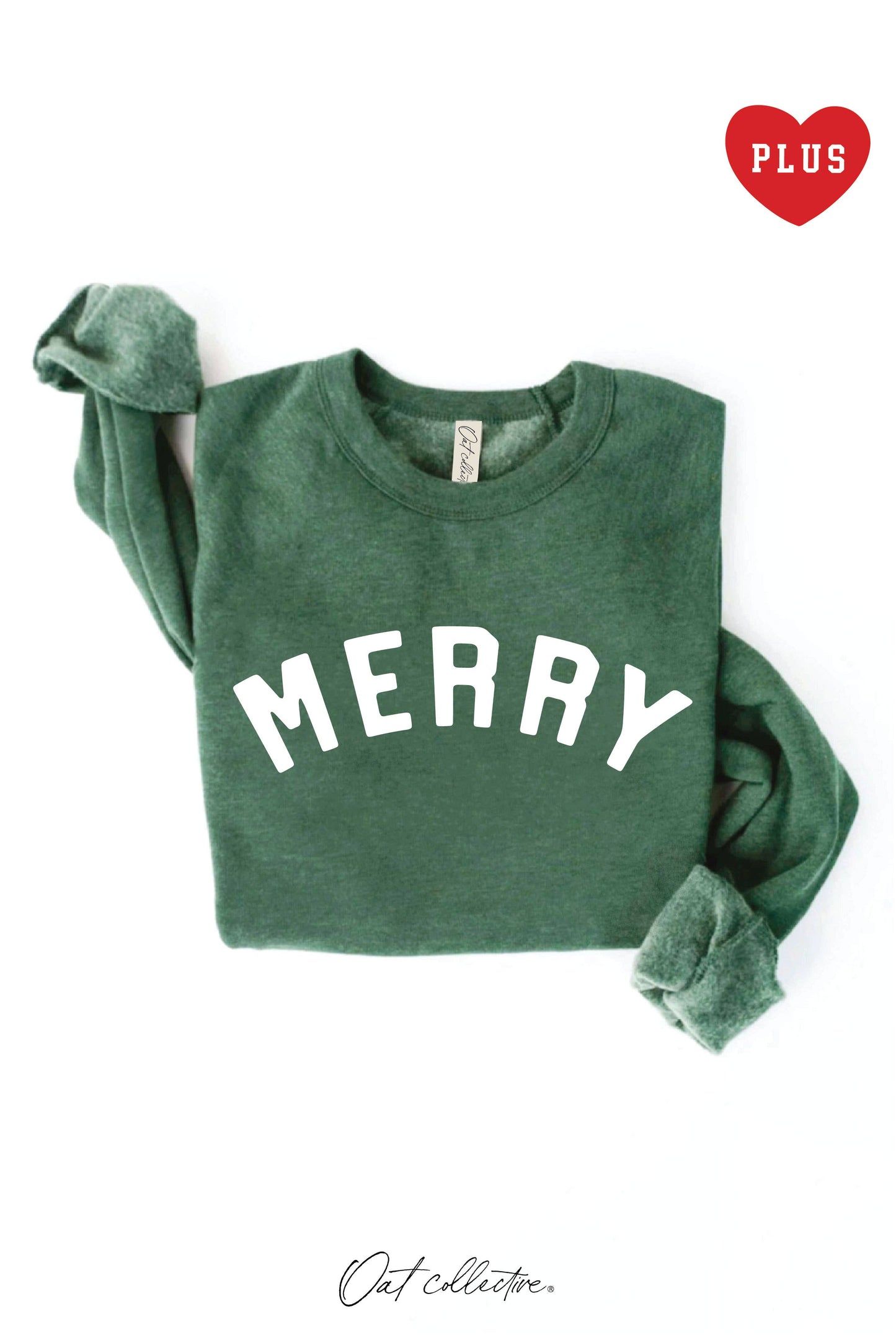 MERRY Graphic Sweatshirt HEATHER FOREST