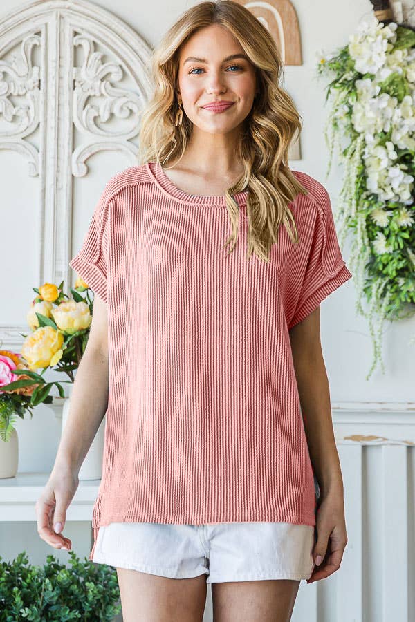 SOLID RIB TUNIC TOP