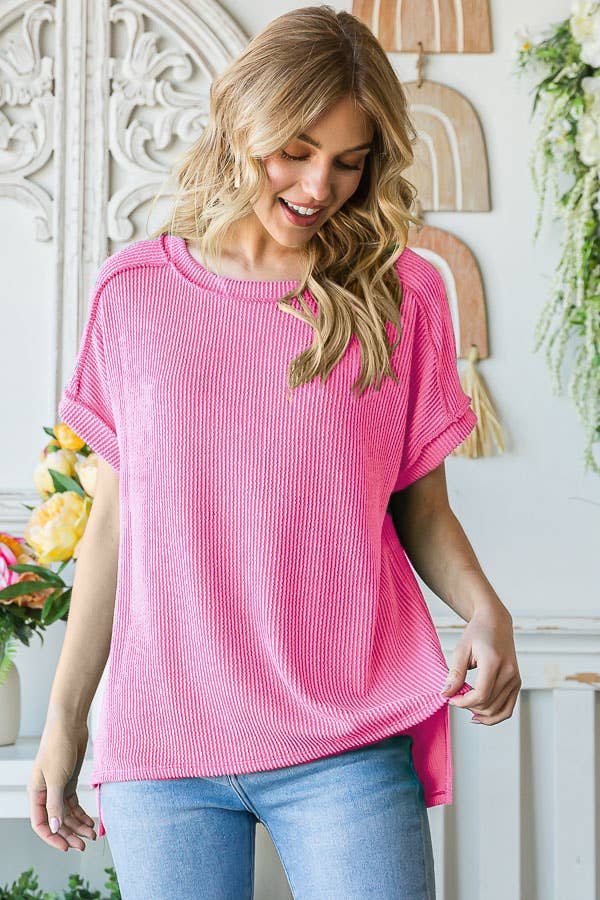 SOLID RIB TUNIC TOP