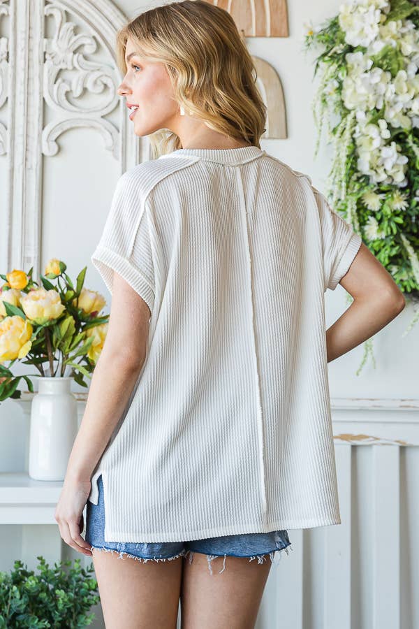 SOLID RIB TUNIC TOP
