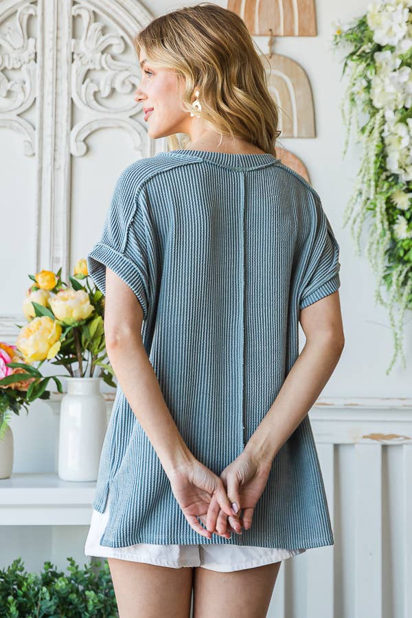 SOLID RIB TUNIC TOP