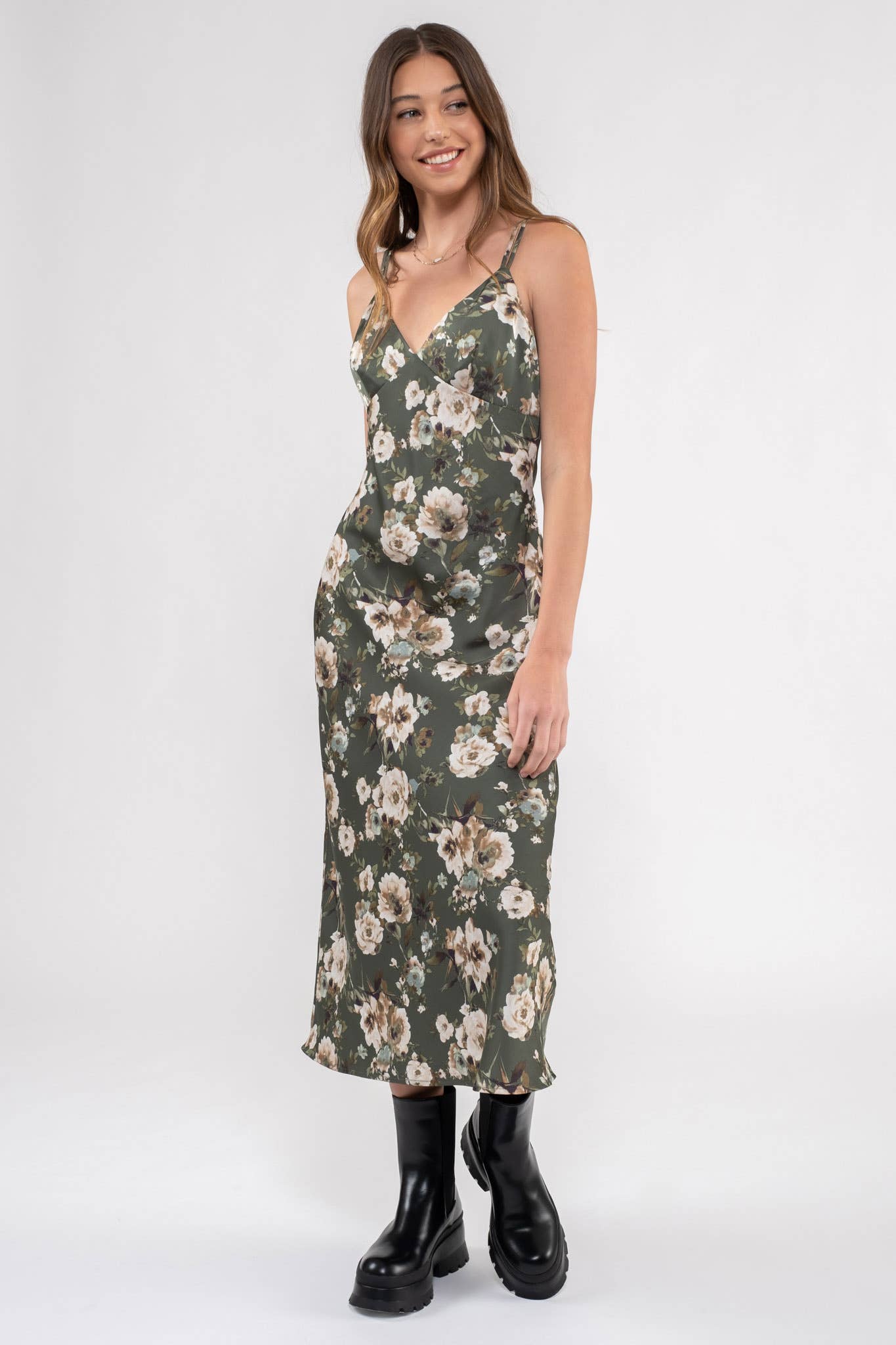 Midi Satin Floral Dress Blu Pepper Floral Satin Maxi Dress in Hunter Green at Nordstrom Rack, Midi Satin Floral Dress Blu Pepper Floral Satin Maxi Dress in Hunter Green at Nordstrom Rack,