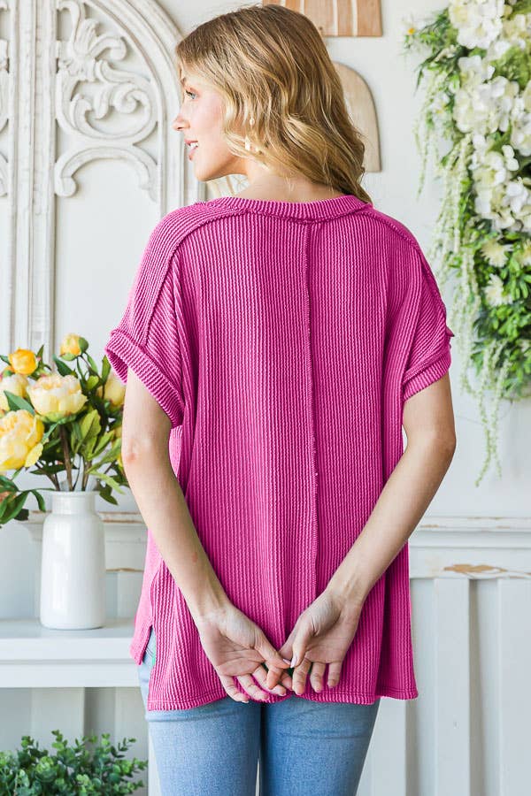 SOLID RIB TUNIC TOP