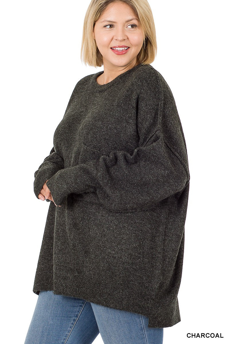 Curvy high low hem sweater