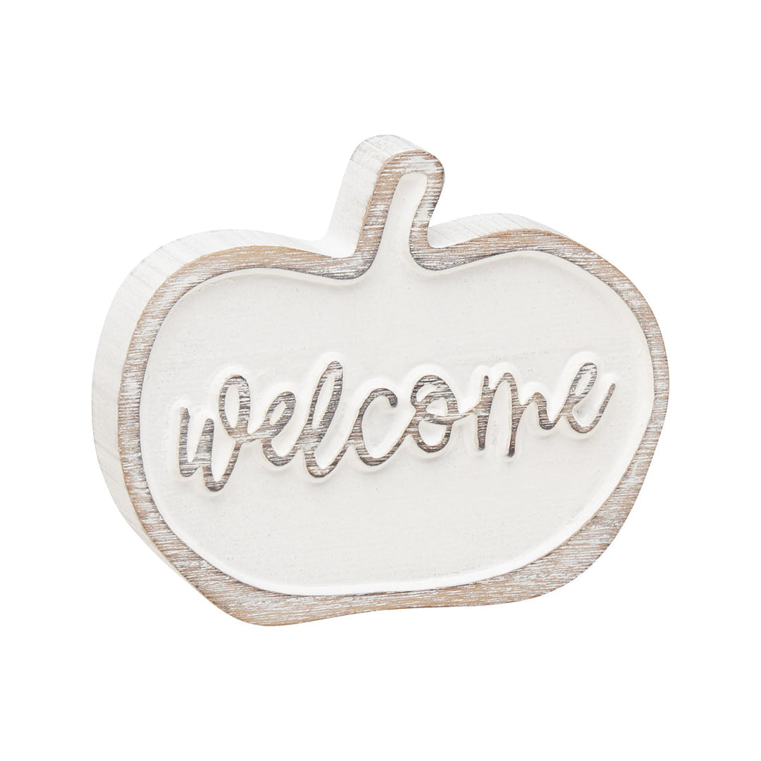 Welcome carved pumpkin