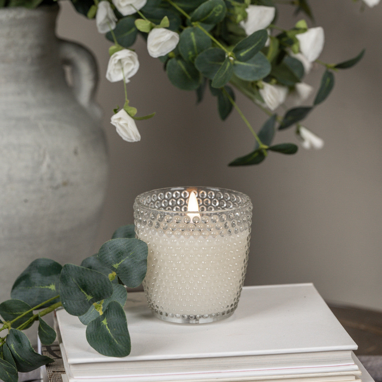4" Dotted Glass 3D Flame Candle