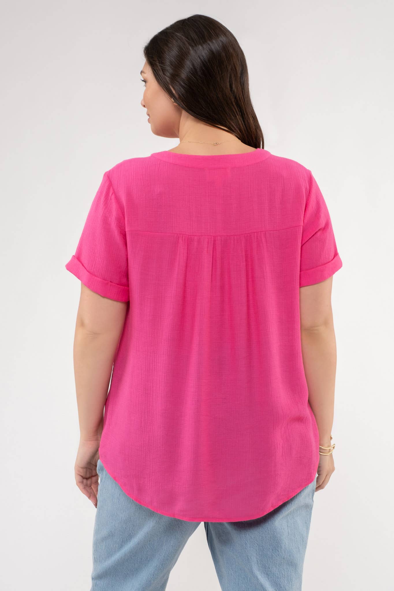 Curvy Floral Lace Woven Top