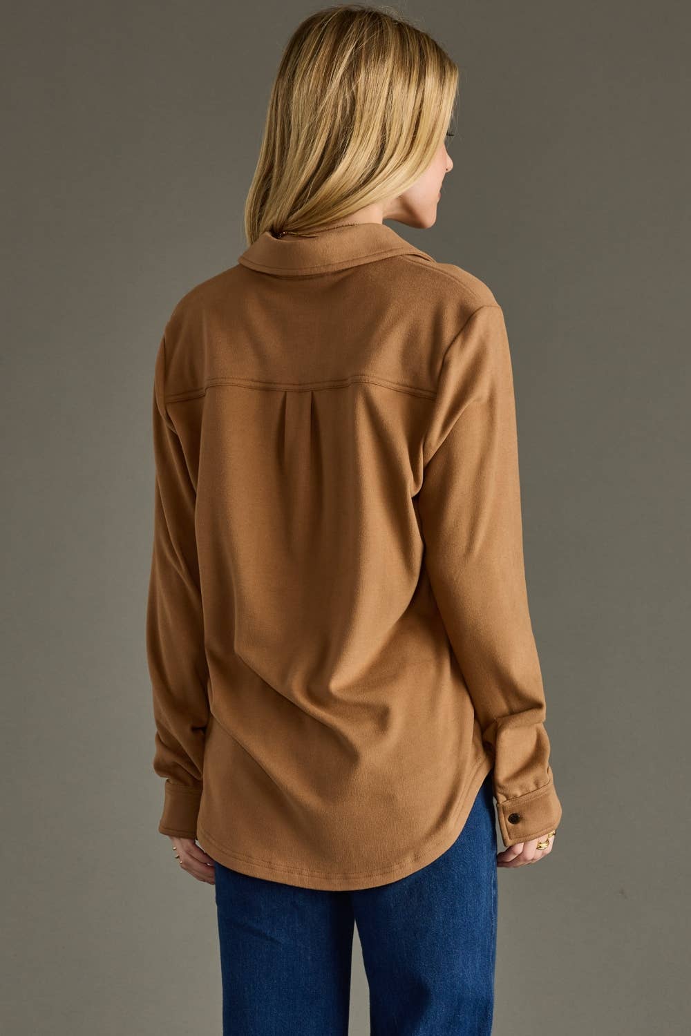 Dark Tan Super Soft Button Up