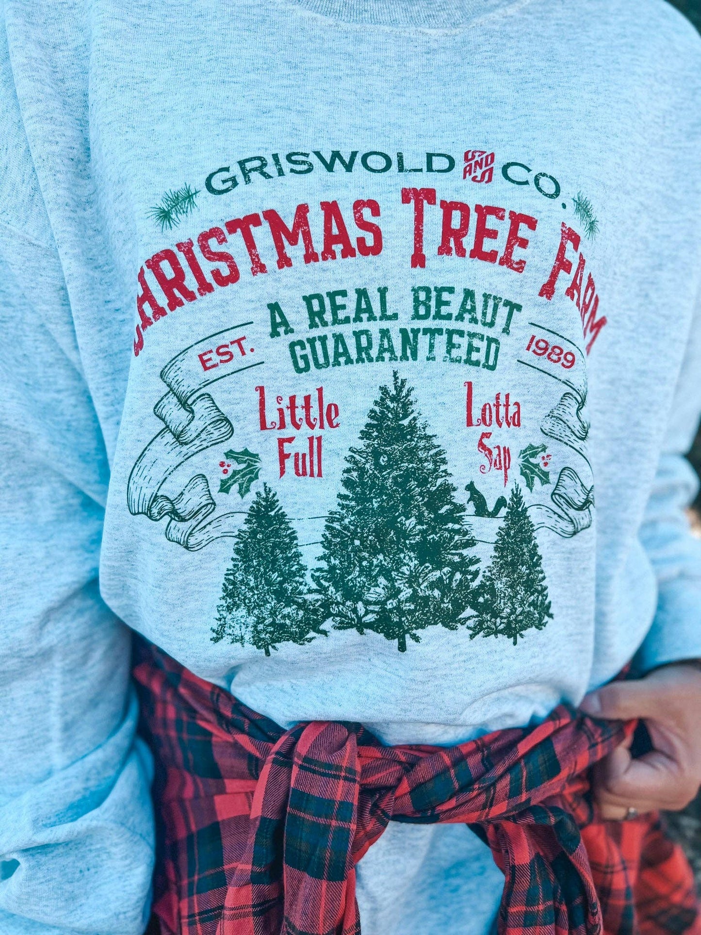Plus Size GRISWOLD TREE FARM SWEATSHIRT (ASH):