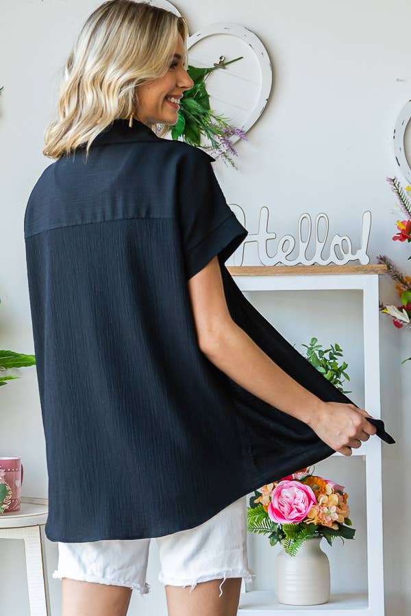 Curvy Crinkle Short Sleeve