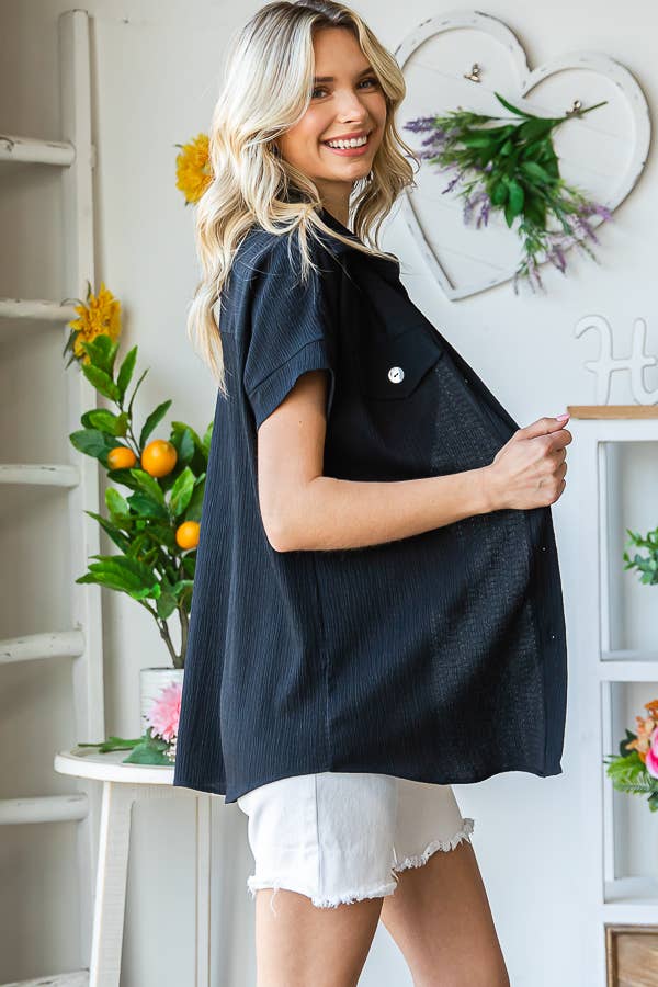 Curvy Crinkle Short Sleeve