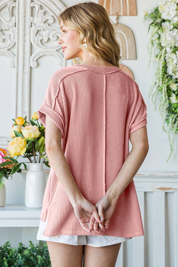 SOLID RIB TUNIC TOP
