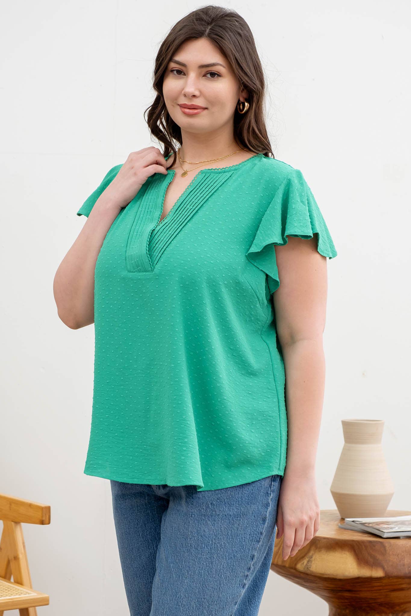 Curvy Lace Edge Top