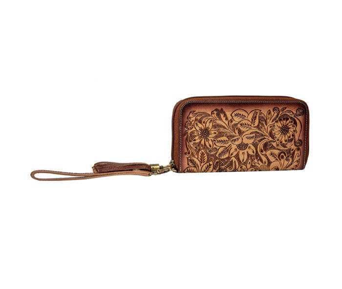 Magnolia Grove Hand-Tooled Wallet - Main Image