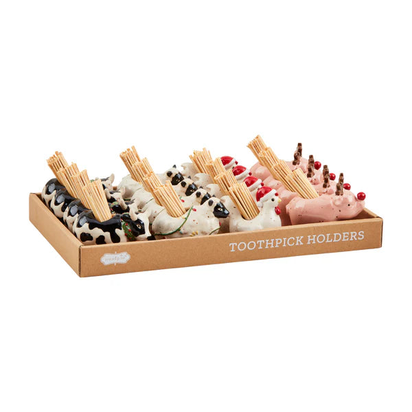 Christmas Farm Animal Toothpick Caddy Sets