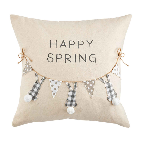 Bunny Banner Throw Pillow