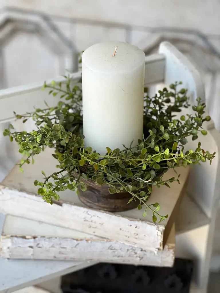 Vintage Bee Design - Baby's Grass Candle Ring | New Green | 10"