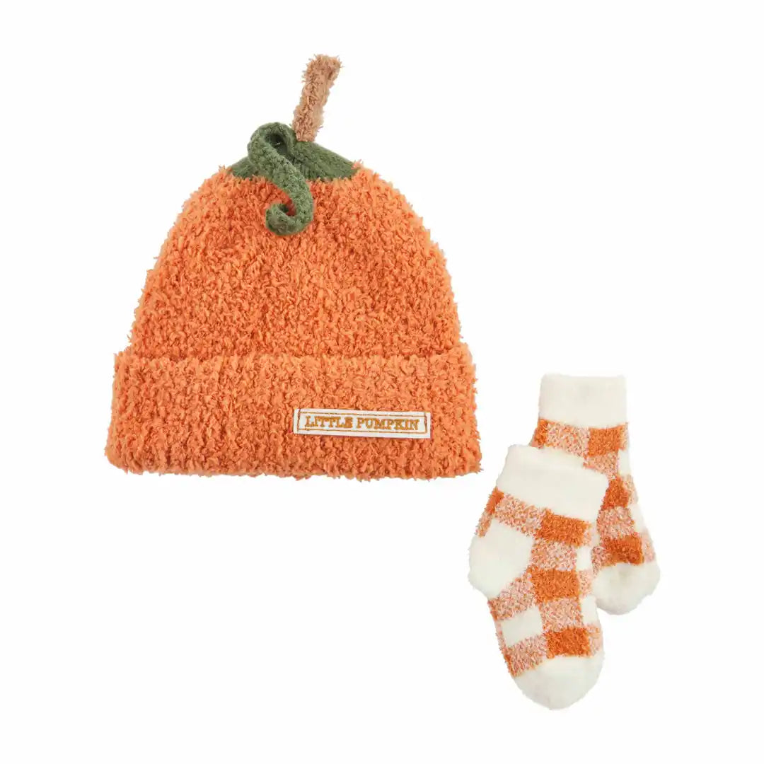 CHENILLE PUMPKIN HAT SOCK SET