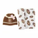 Girl Football Swaddle & Hat Set