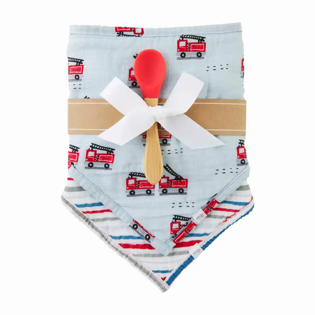 Fire Truck Bib & Spoon Set