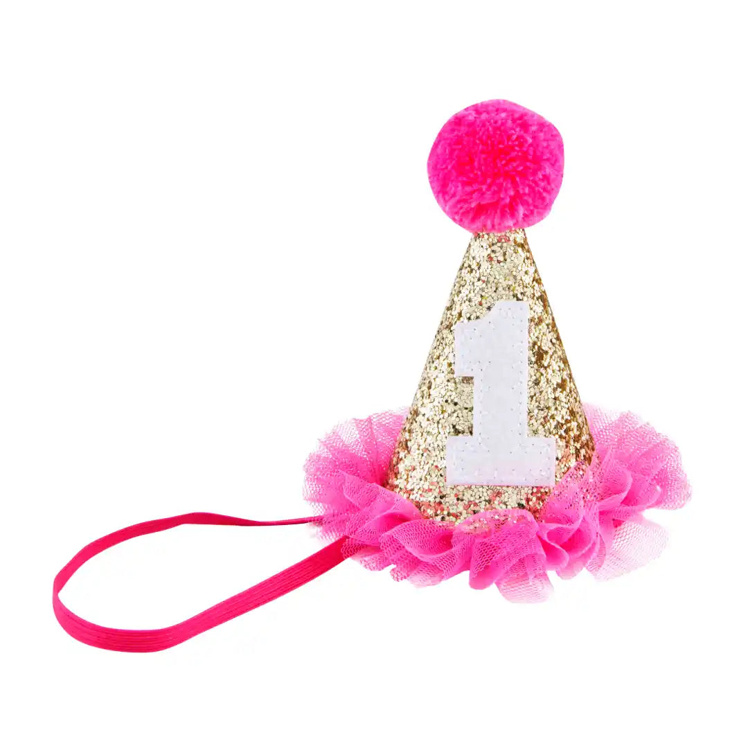 GOLD ONE MUSICAL BDAY HAT