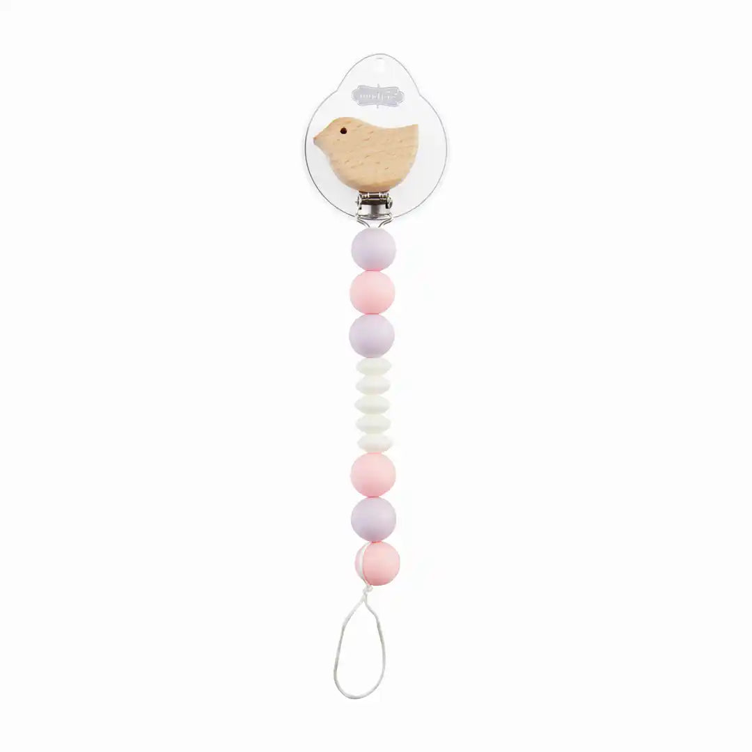 WOOD YELLOW MOON Pacifier Clips