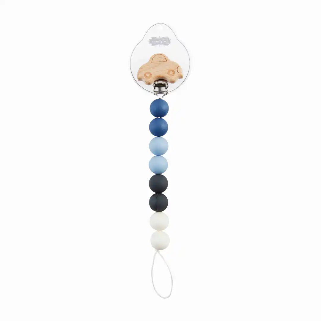 WOOD YELLOW MOON Pacifier Clips