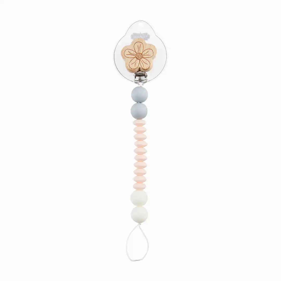 WOOD YELLOW MOON Pacifier Clips