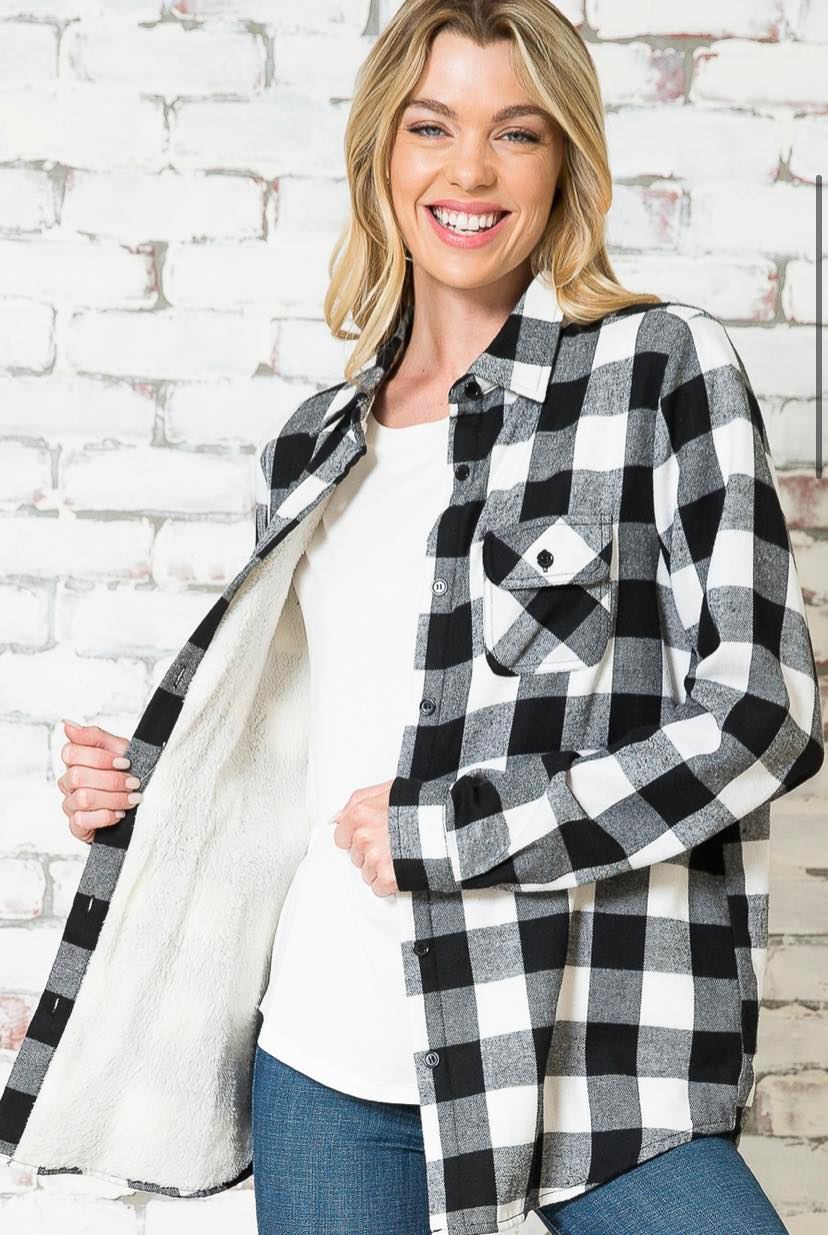 Black & White Plaid Shacket