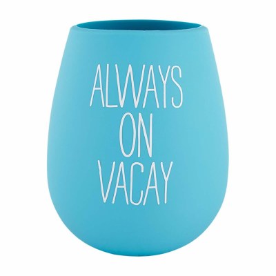 ALWAYS ON VACAY WINE GLASS