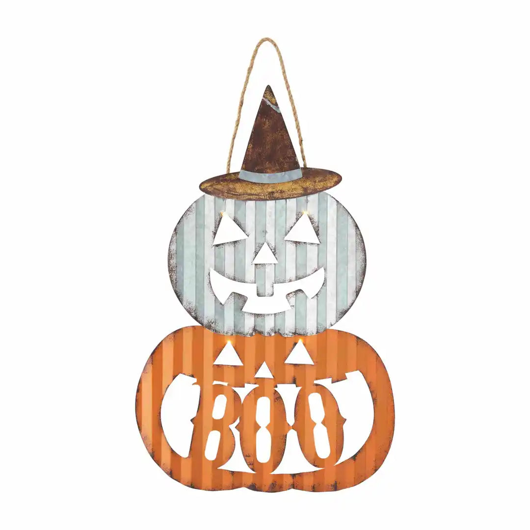 LIGHT-UP PUMPKIN DOOR HANGER