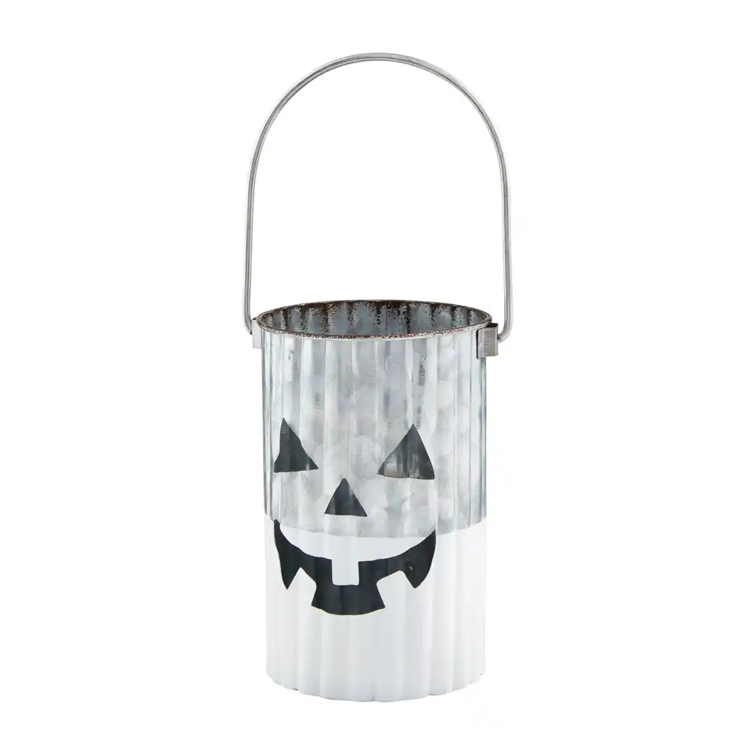 WHITE PUMPKIN TIN LANTERN