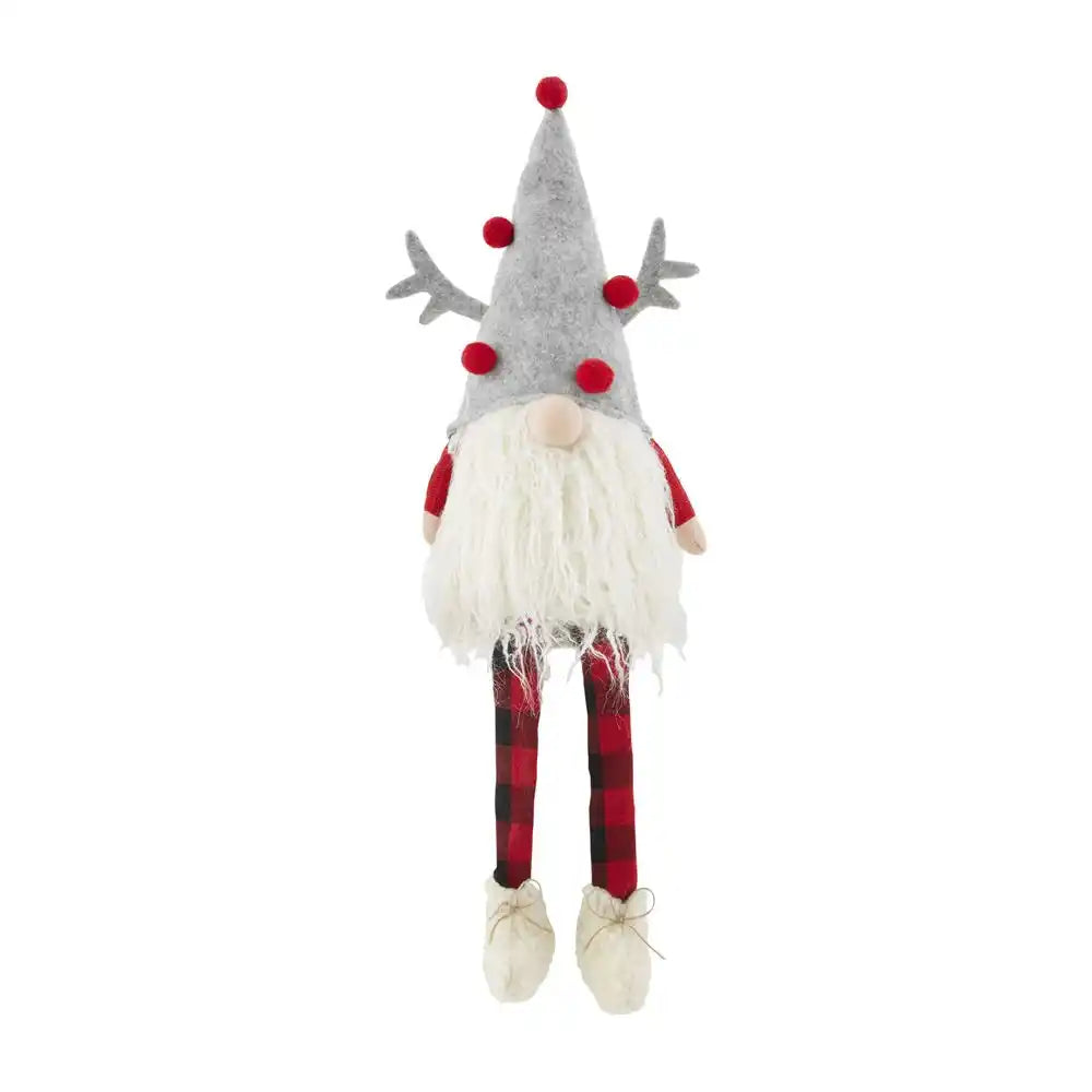 REINDEER BUFFALO PLAID DANGLE LEG GNOME