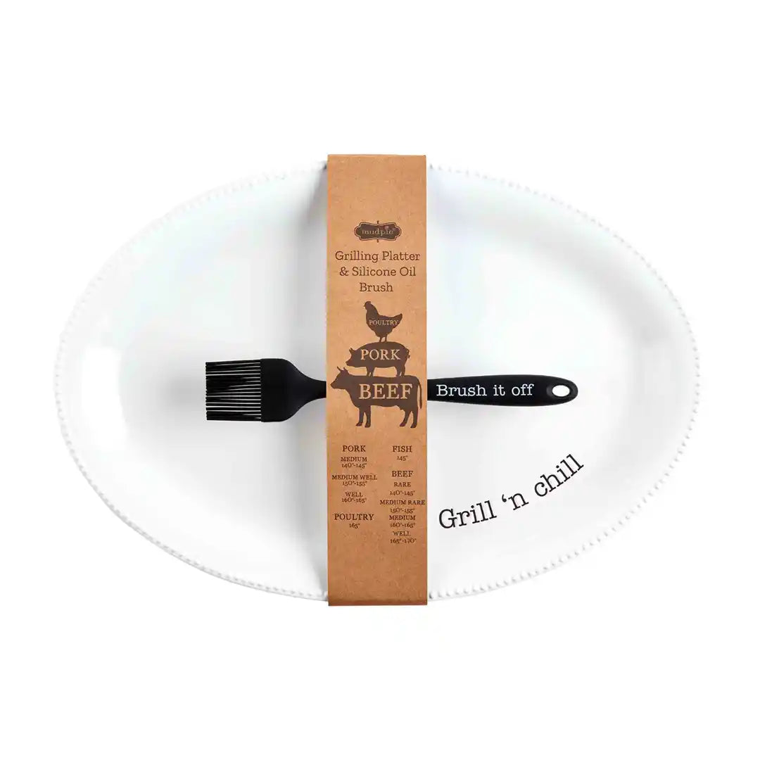 GRILL PLATTER AND BRUSH SET
