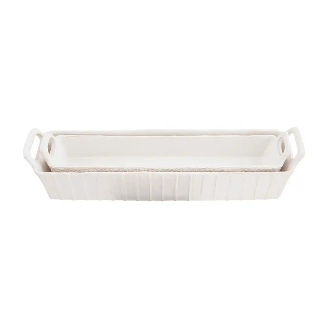 STONEWARE CRACKER DISH SET