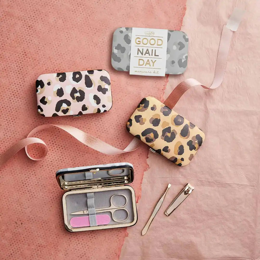 Gray Leopard Manicure Kit