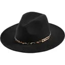 Black FEDORA WITH LEOPARD BAND