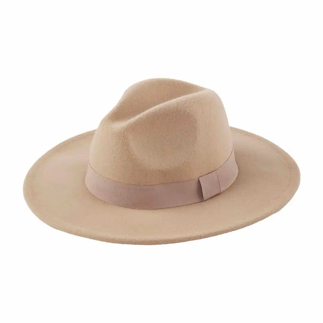 GROSGRAIN FEDORA TAUPE