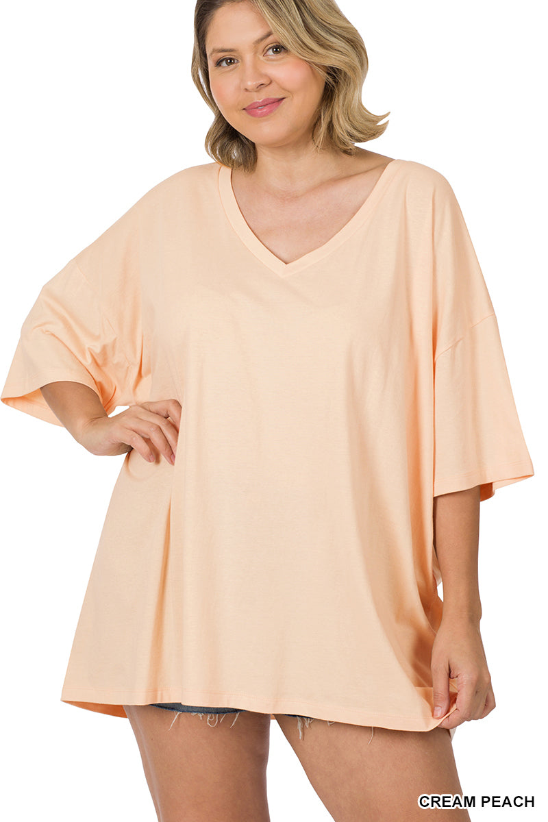 COTTON DROP SHOULDER BOYFRIEND BOX TEE