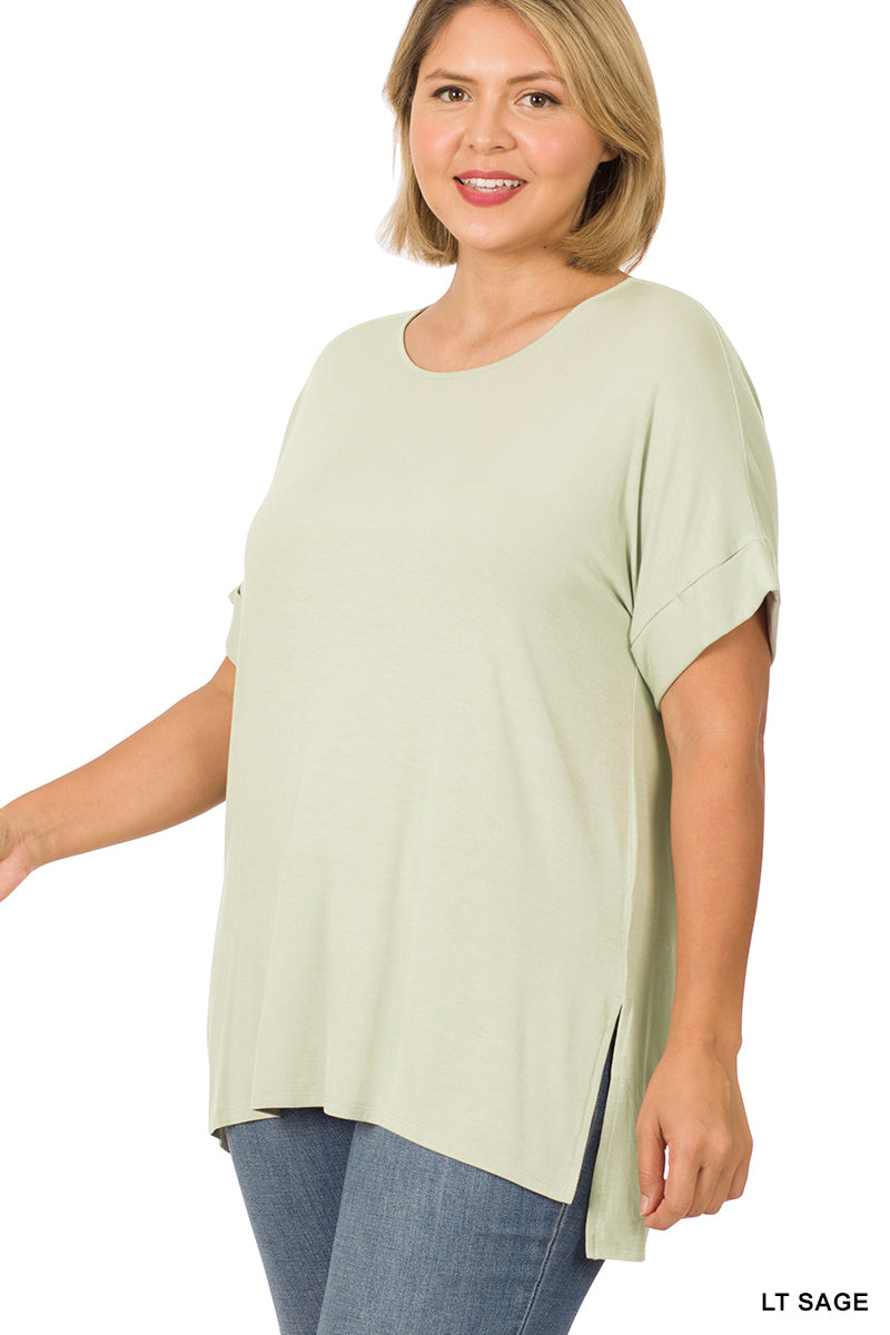 REAL MODAL SHORT SLEEVE BOAT NECK TOP