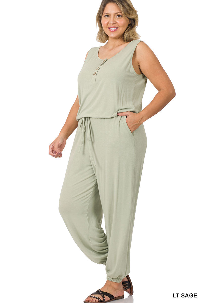 SLEEVELESS JOGGER JUMPSUIT
