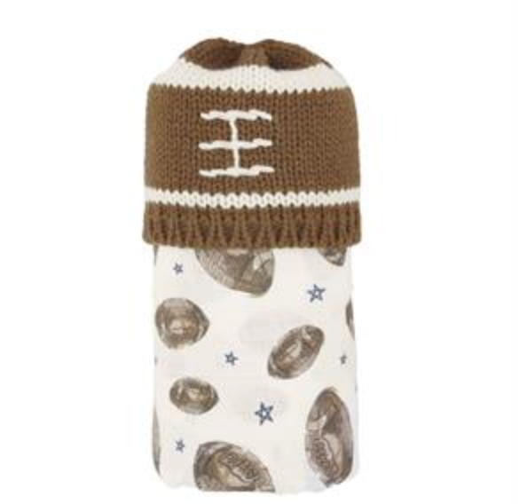 Football Swaddle & Hat Set
