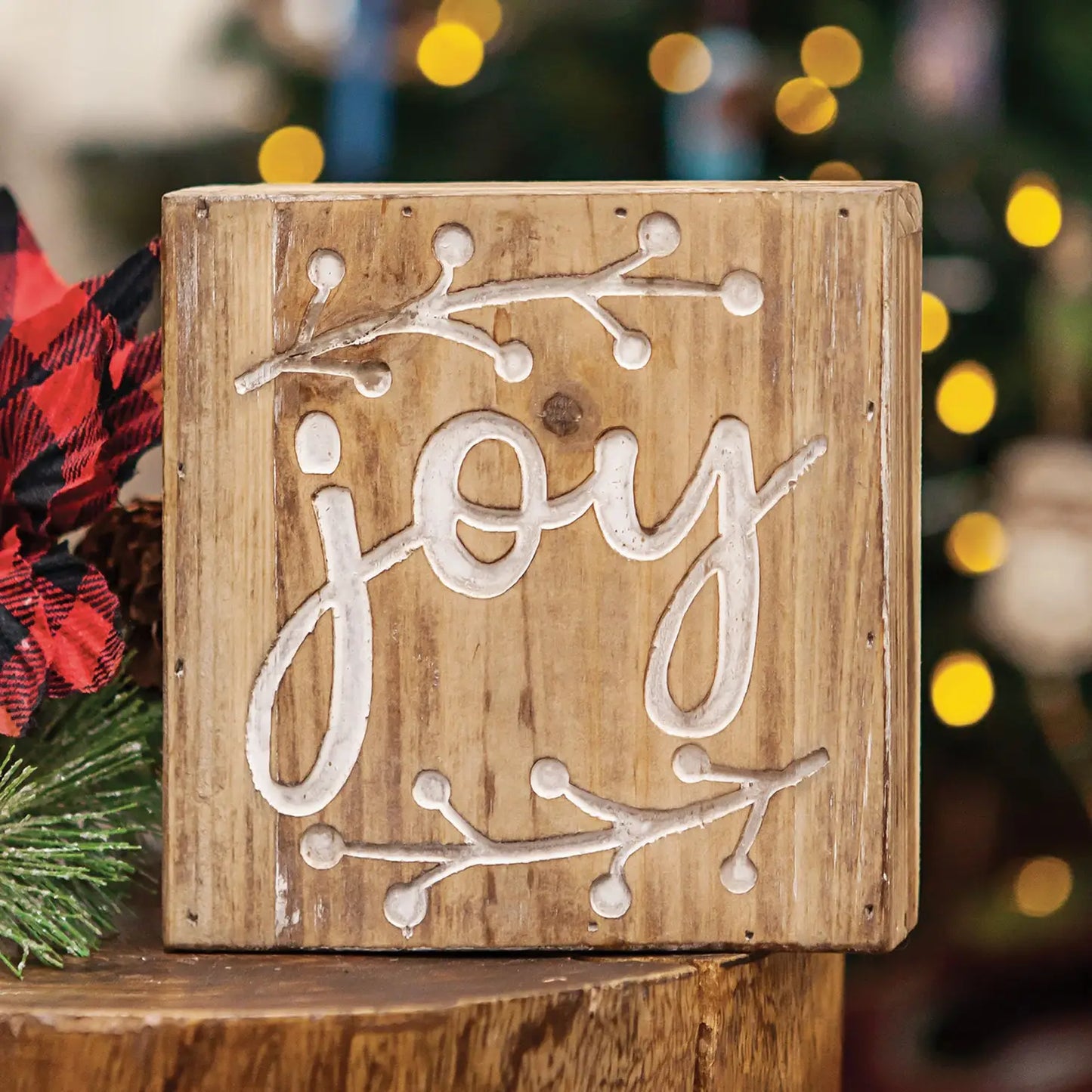 Joy Natural Wood Sign